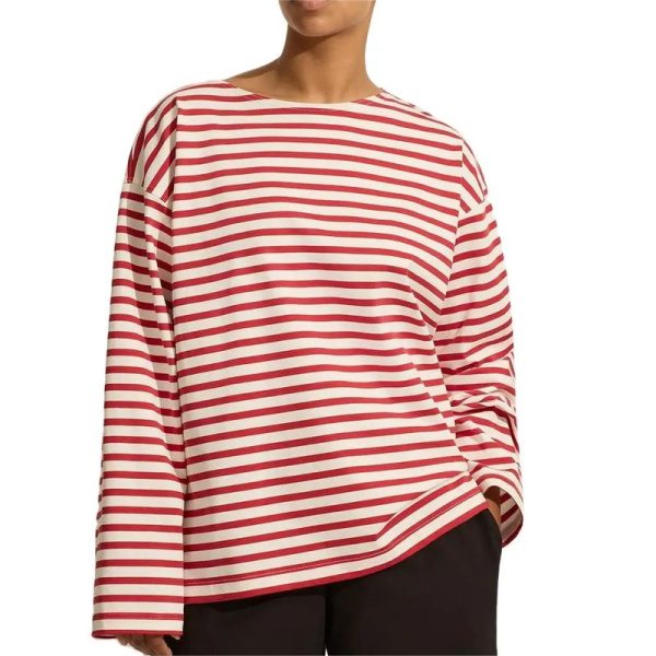 Casual Women Stripe Long Sleeve Fashion Tops for Women New Simple Stripes Design Long Sleeve T-shirts