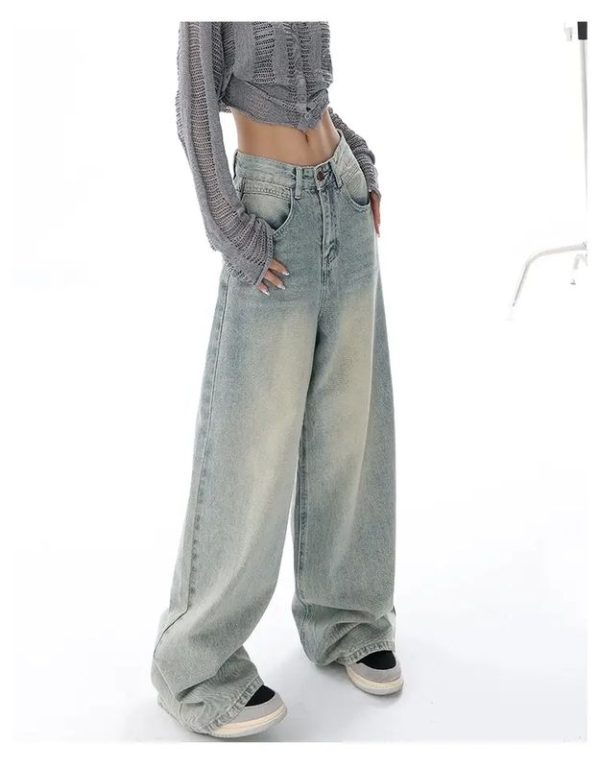 Women's American Retro Design Small and Loose Wide Legged Pants - Image 2