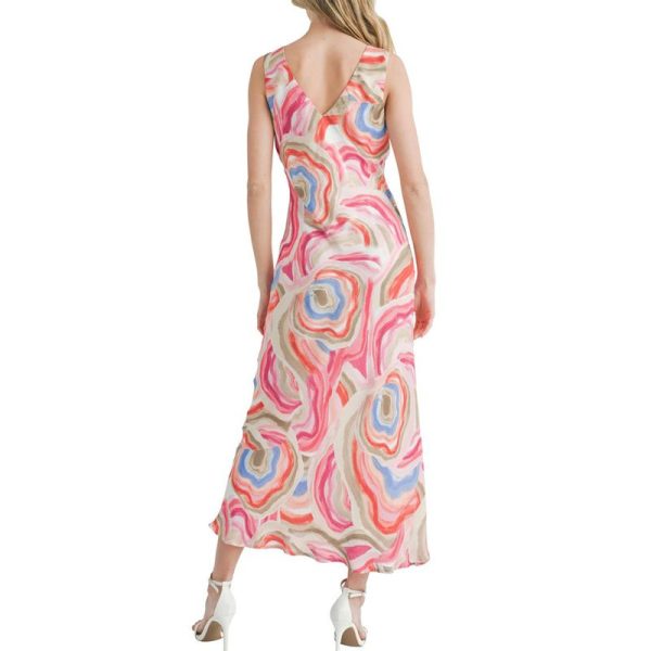 Lady Chic Vibrant Abstract Print Sleeveless Maxi Dress